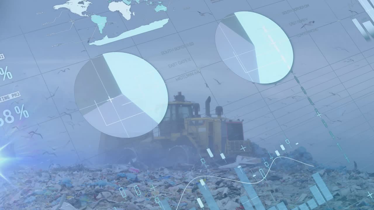 폐기물 처분장에서 불도저를 타고 통계 기록의 애니메이션