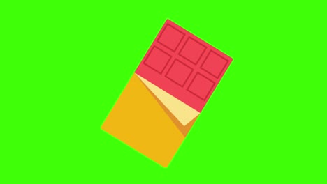 icono de la barra de chocolate apareciendo en la pantalla verde