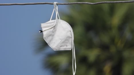 musk hanging on rope to remove .