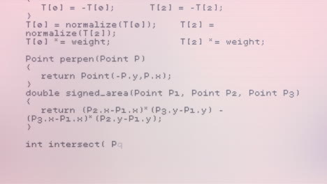 animación del procesamiento de datos contra un fondo de gradiente rosa