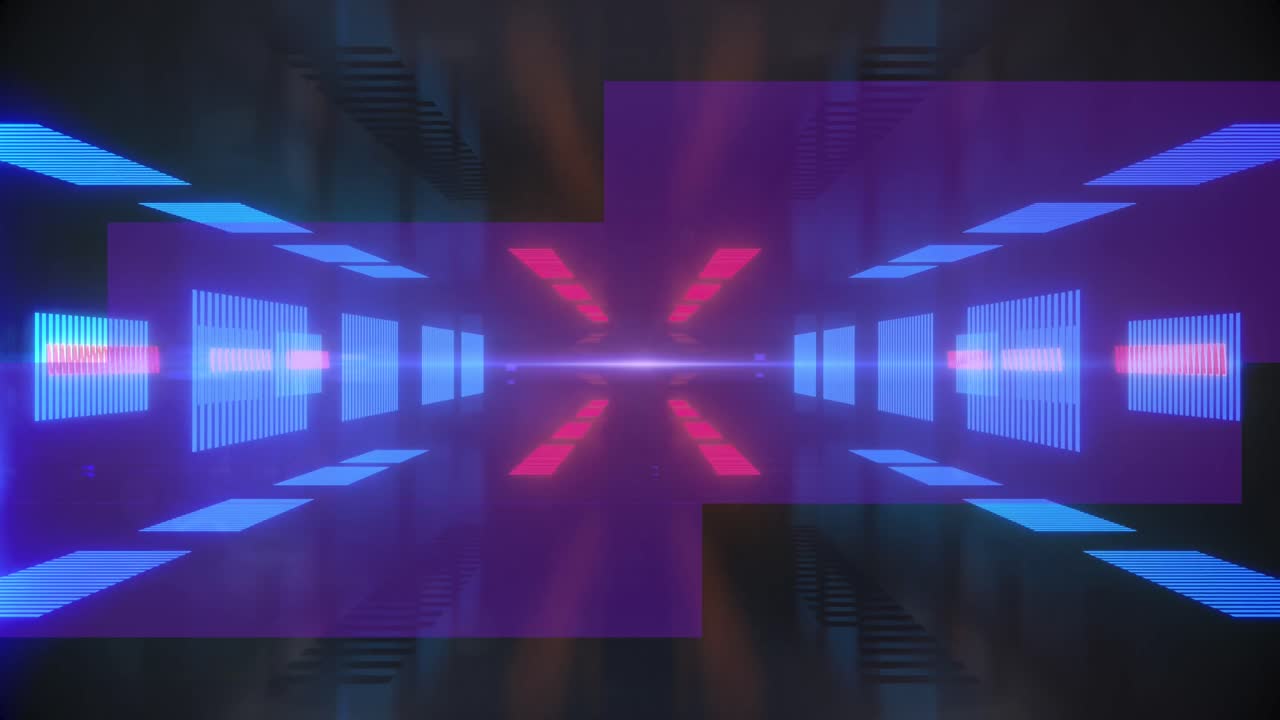 animation eines digitalen tunnels auf schwarzem hintergrund