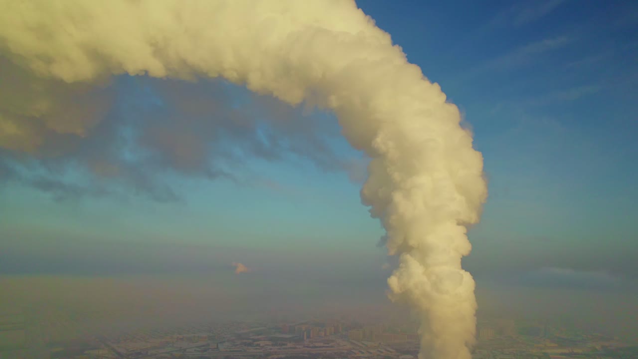 Smoke Stack and Cityscape