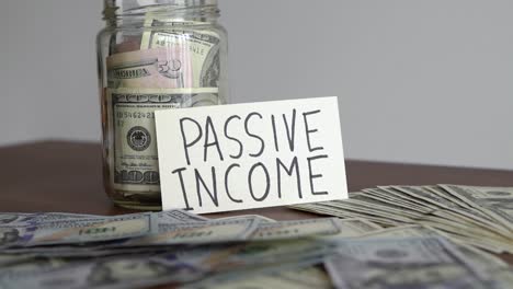 concept of passive income stream with money falling from above