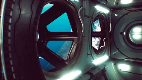 dark space ship futuristic interior