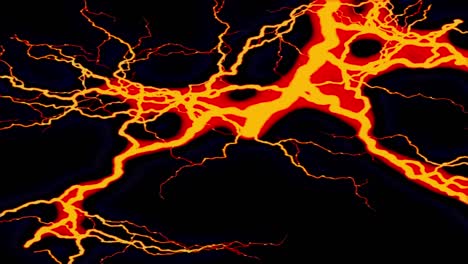 red abstract loop animation (black background) flame electric thunder