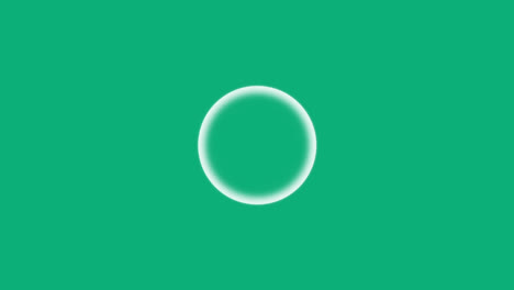 Animation-Eines-Weißen-Kreises,-Der-Auf-Grünem-Hintergrund-Zunimmt