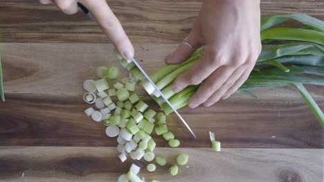 Overhead-shot-of-person-cutting-up-spring-onions