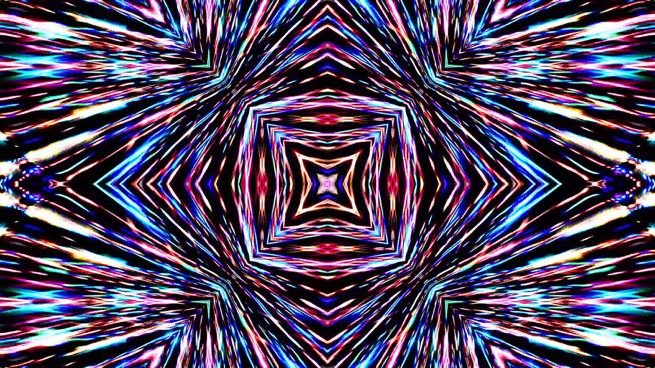 líneas coloridas ondas brillantes forma de flor fondo caleidoscopio resumen