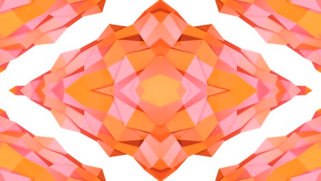 abstracto simple fondo 3d en color gradiente naranja, estilo low poly como fondo geométrico moderno o entorno matemático con efecto caleidoscópico. 4k uhd o fullhd bucle sin costuras.v6