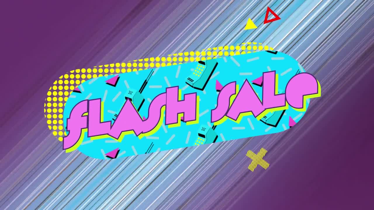 gráfico de venta flash en forma de cápsula azul con rápido movimiento diagonal en el fondo