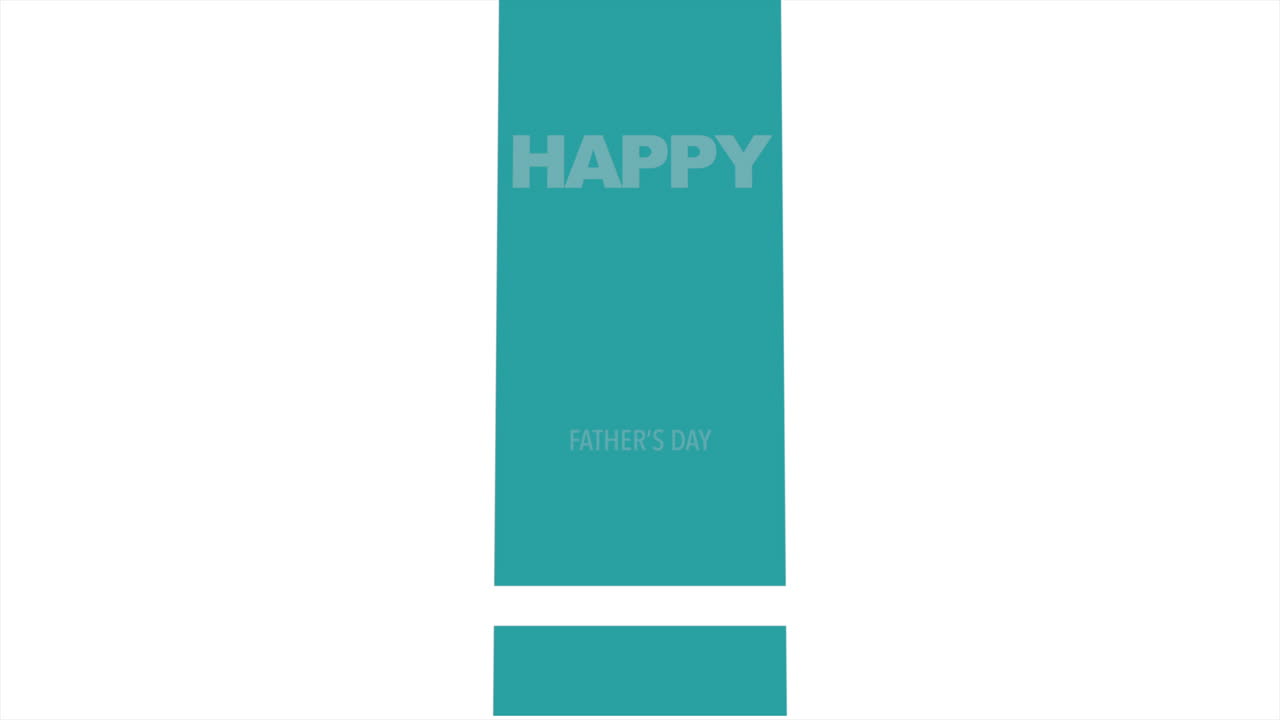 아버지의 날 축하 하 글자로 활기찬 파란 사각형