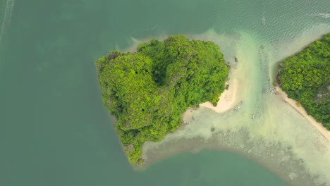 top-down glimpse of the tropical beauty in koh pakbia, thailand