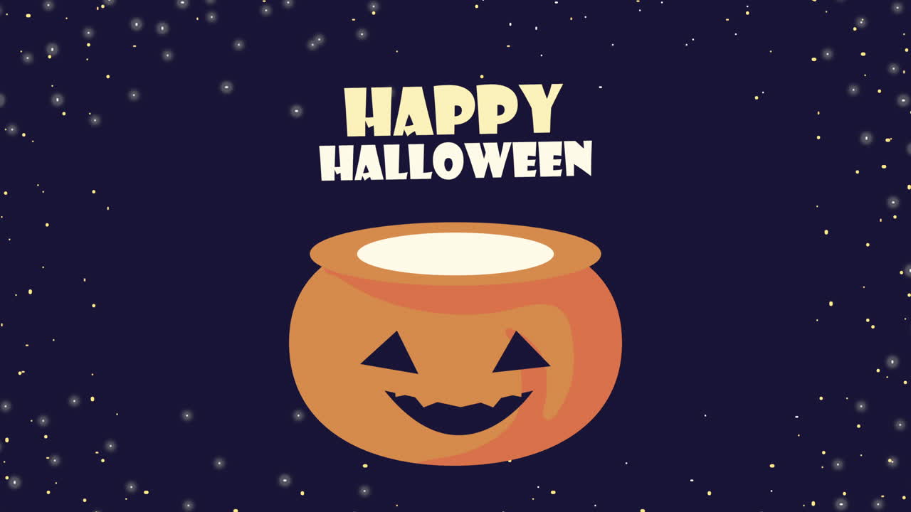 feliz animación de halloween con calabaza