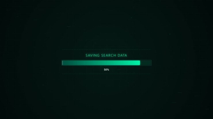 Digital Progress Bar Loading Search Data on Dark Background