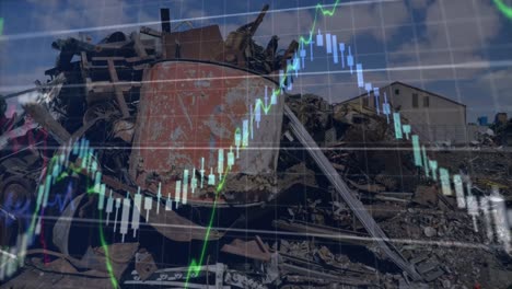 animation of data processing over rubbish dump