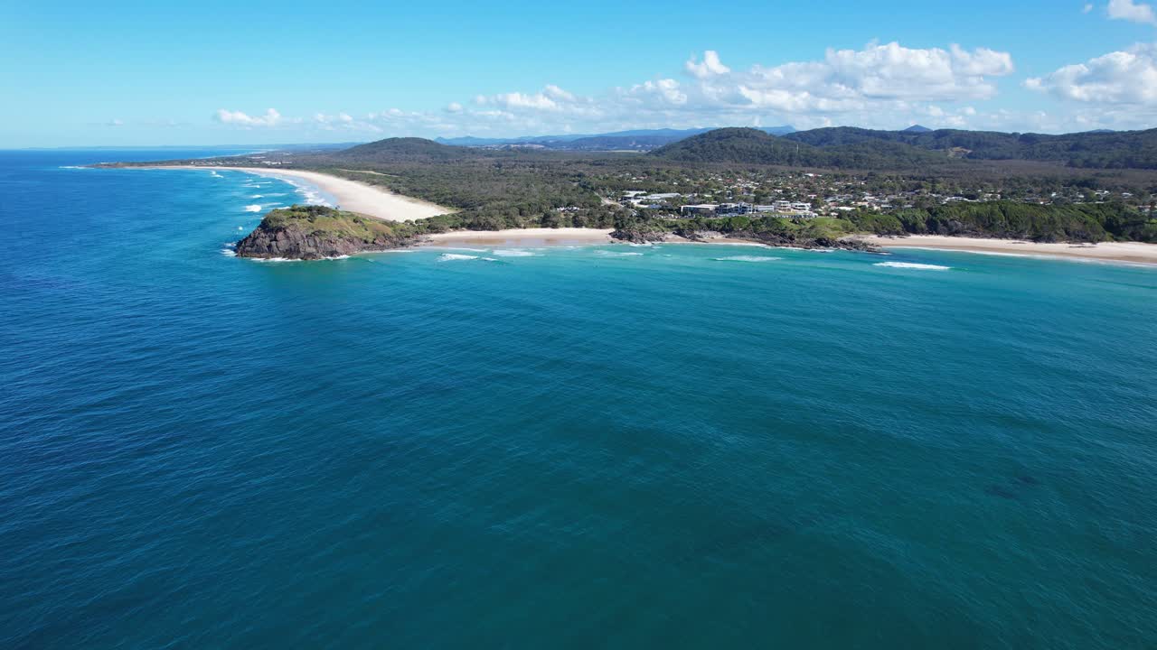 ciudad de la playa de cabarita en la costa del mar de coral en la región de los ríos del norte, nsw, australia