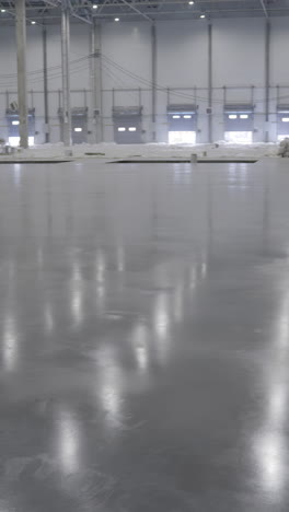 empty warehouse with polished concrete floor