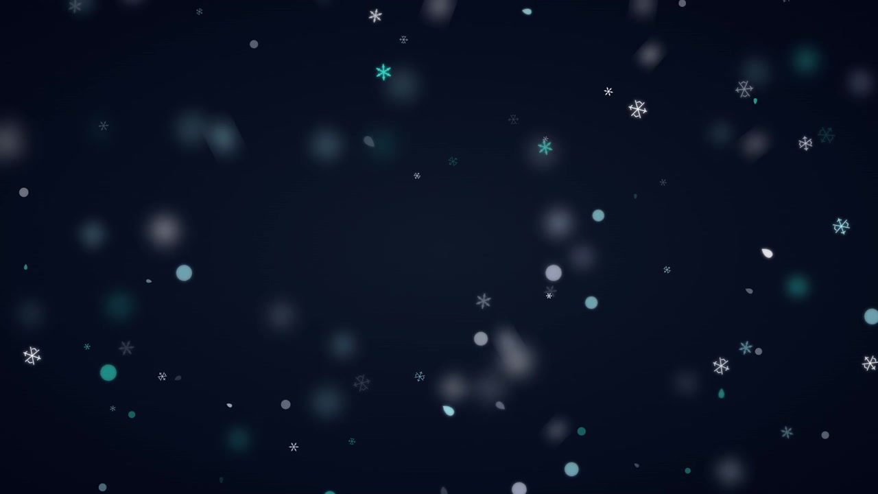 Abstract Motion Background with Falling Snowflakes and Particles