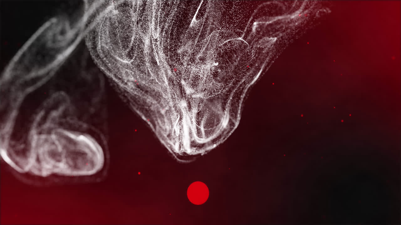 검은 바탕 위에서 움직이는 반 ⁇ 이는 불빛과 파도의 애니메이션