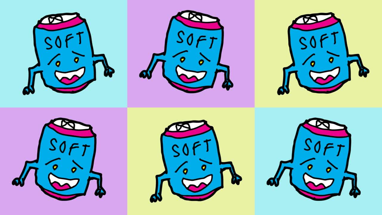 niños dibujando arte pop fondo sin costuras con tema de refresco