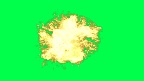 fire explosion on green screen