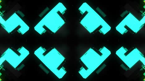 4k fondo de bucle oscuro con mecanismo simétrico abstracto y luz de neón. ciencia ficción cyberpunk bg para espectáculos o eventos, exposiciones, festivales o conciertos, videos musicales, bucle vj para clubes nocturnos