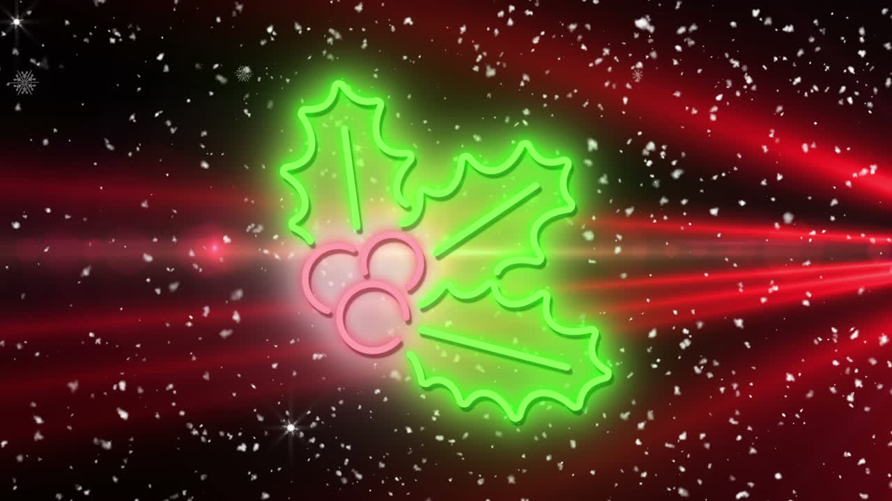 빛의 반점과 눈이 떨어지는 잎의 애니메이션