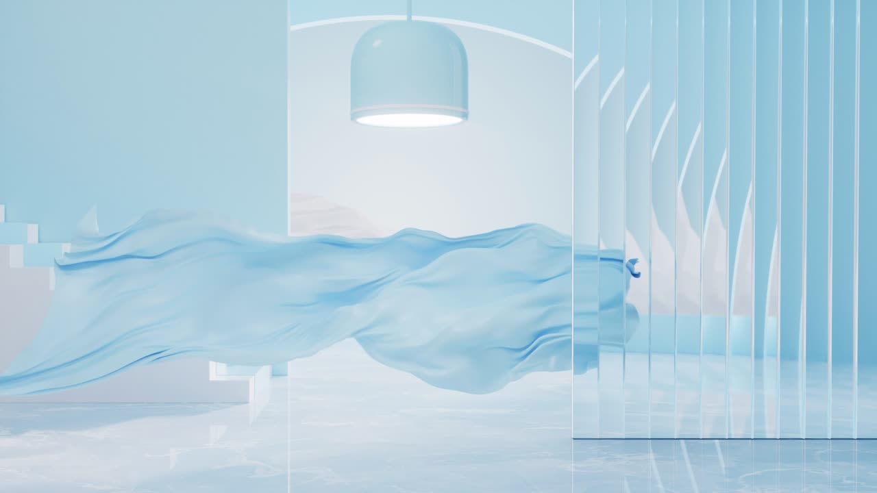 물결이 흐르는 천, 3d 렌더링