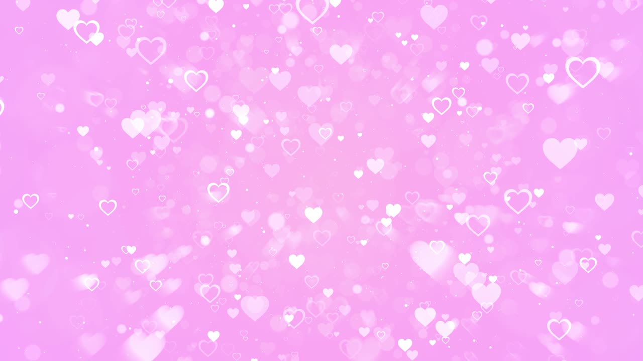 Cuori rosa carini stelle lucide particelle luccicanti che brillano sfondo sfumato rosso scuro romantico