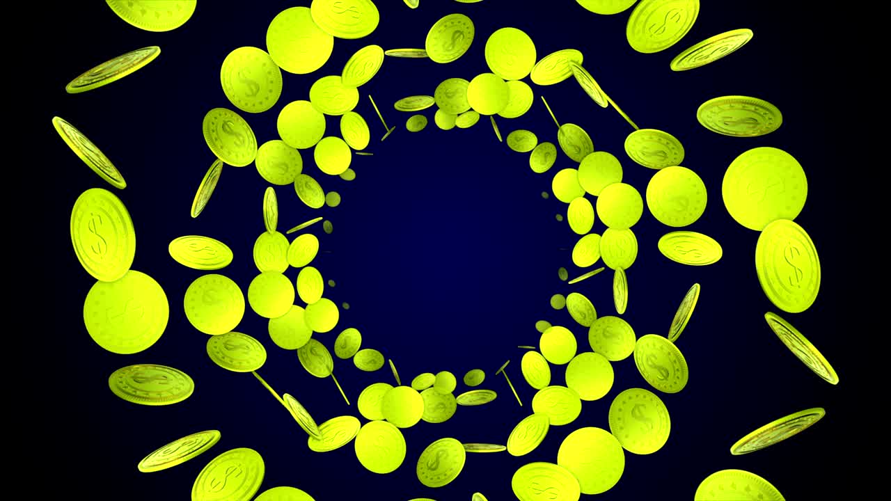 달러 화폐 애니메이션, 배경, 렌더링, 루프, 알파 채널