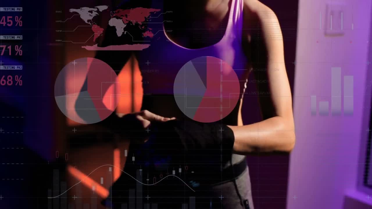 여성 권투 선수의 손을 감싸는 테이프에 대한 통계 데이터 처리