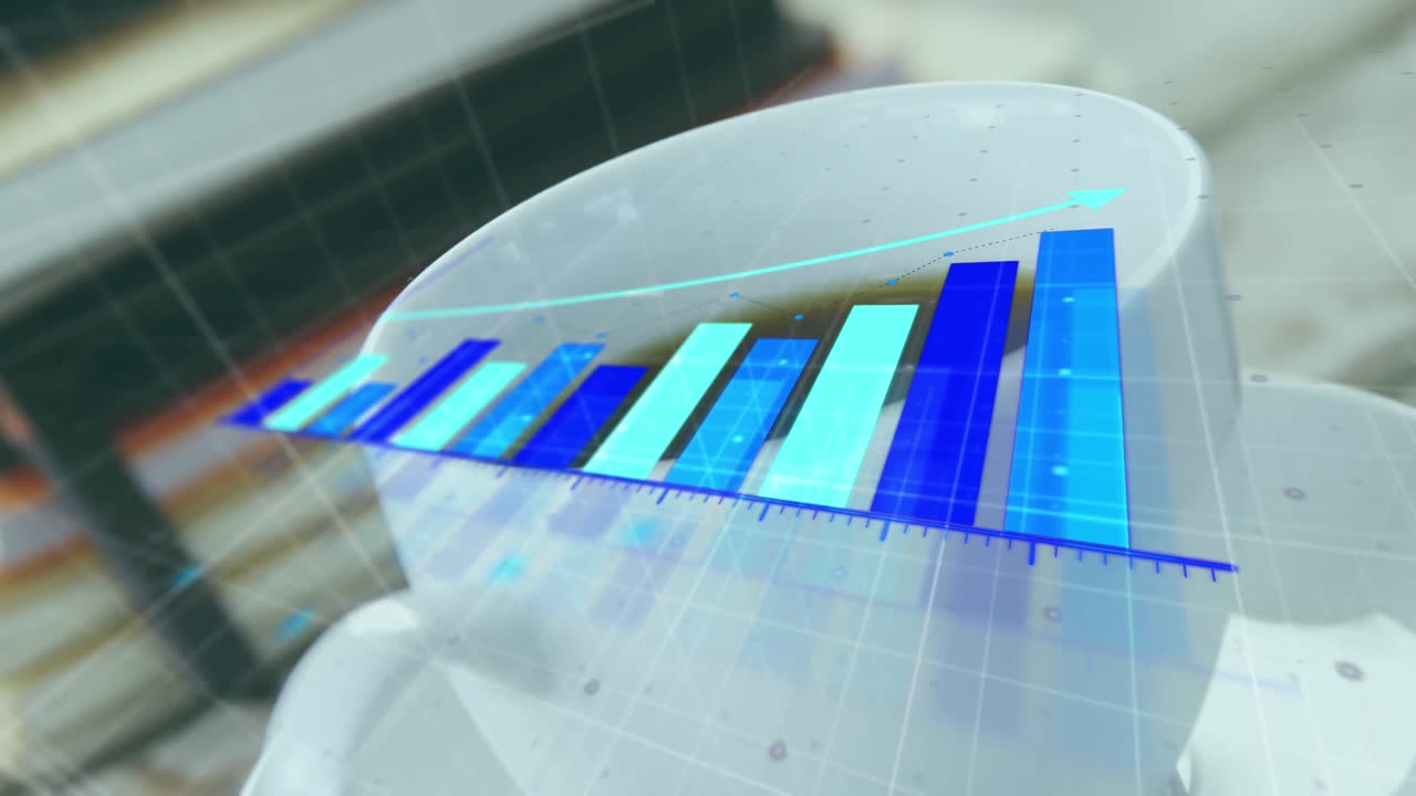 Animation of cellphone on books and coffee cup over wooden table