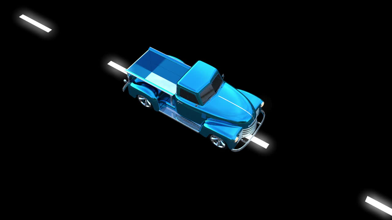 해질녘에 운전하는 낡은 트럭