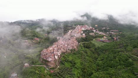 establishing aerial toward the small town san gregorio da sassola