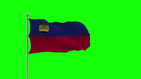 liechtenstein 3d illustration of the waving flag on a pole with chroma