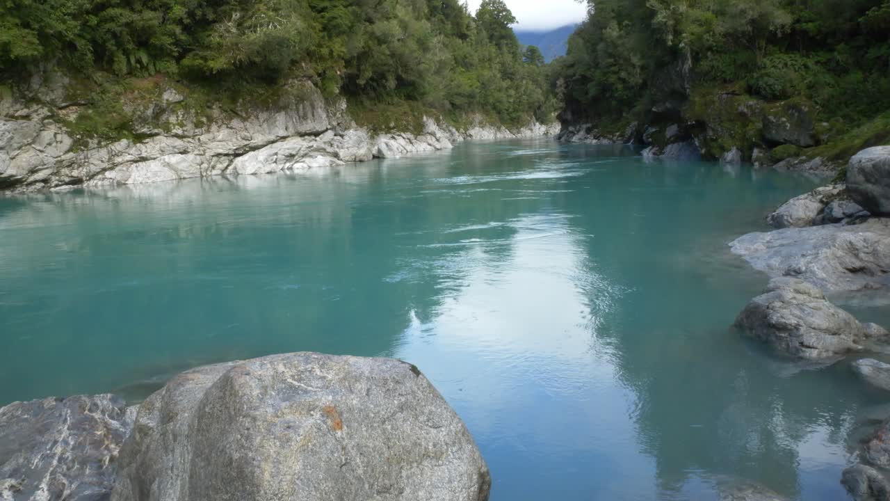 Hokitika Gorge - Turquoise River, White Rocks, And Green Forest Landscapes In Hokitika, West Coast, New Zealand. - wide shot