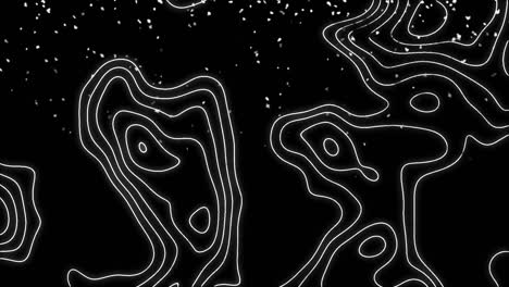 animación de la red de conexiones y nieve cayendo sobre fondo negro