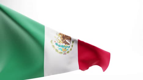 waving mexican flag against white background - 3d computer render