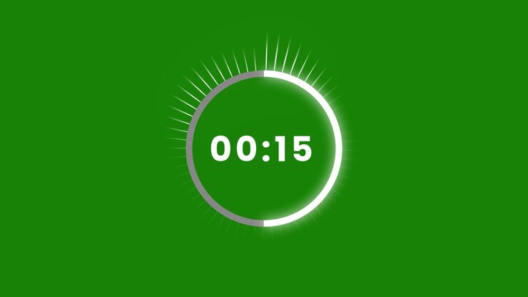 Thirty Second Countdown Timer with Circular Progress Indicator on Green Screen