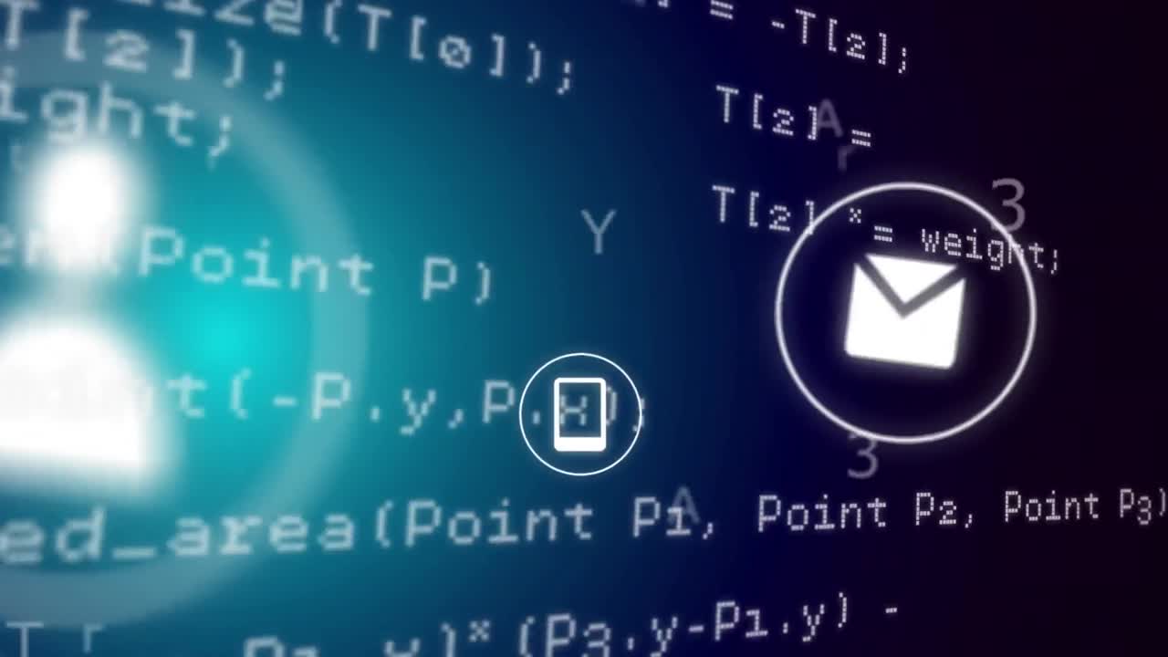 Animation of digital icons and data processing