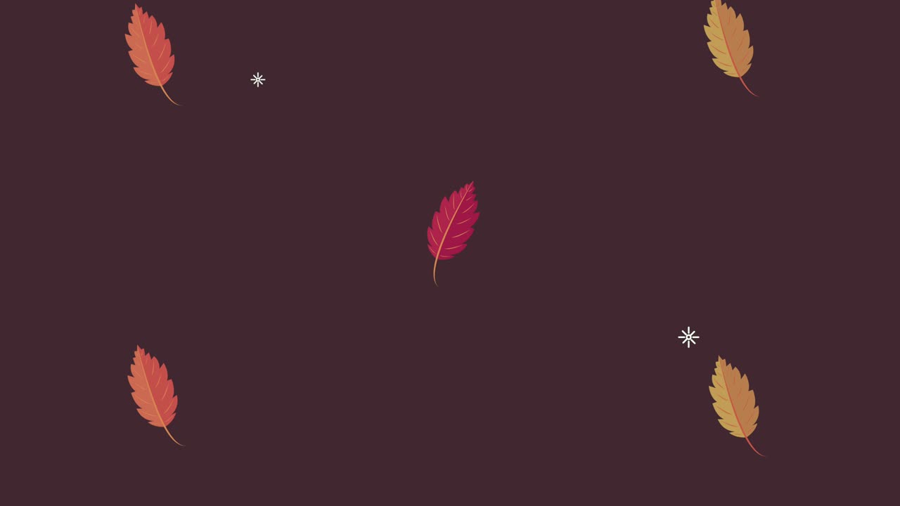 hello autumn animation with leaves pattern