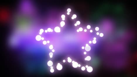 Glowing-star-of-fairy-lights-on-purple-background