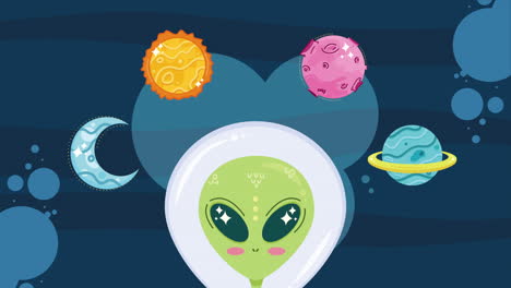 cute alien in space