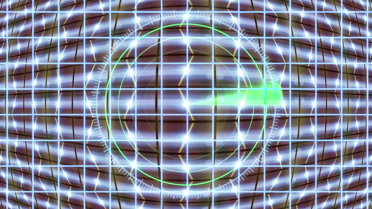 panel de hud con una cuadrícula de radar y un fondo en movimiento. gráficos de movimiento