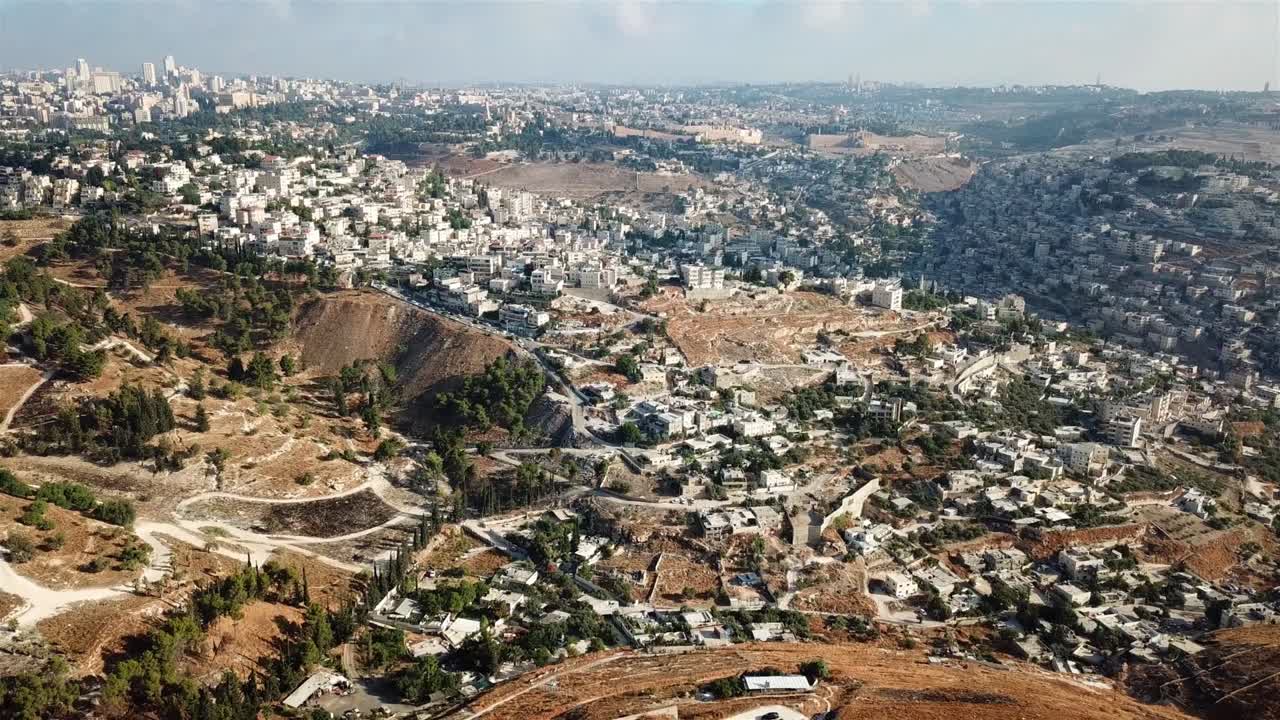 la vieja ciudad de jerusalem vista desde el aire
