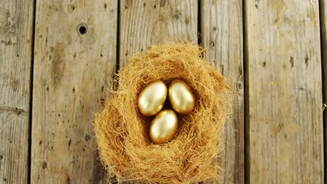 golden easter eggs in the nest