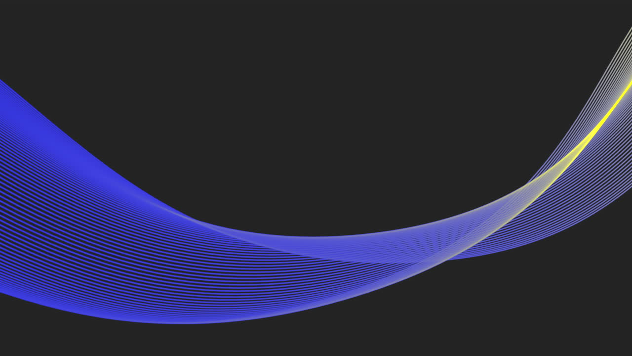 검은 바탕에 추상적인 파란색과 노란색 파동선