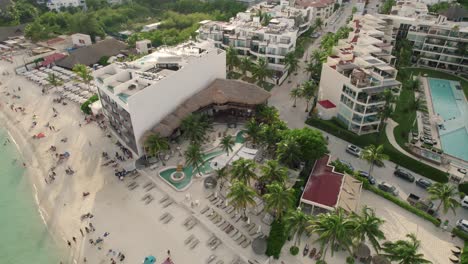aerial over luxurious outdoors resort in mexico