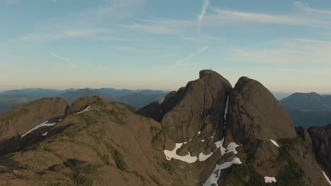 beautiful aerial view of canadian mountain landscape during a vibrant summer sunset