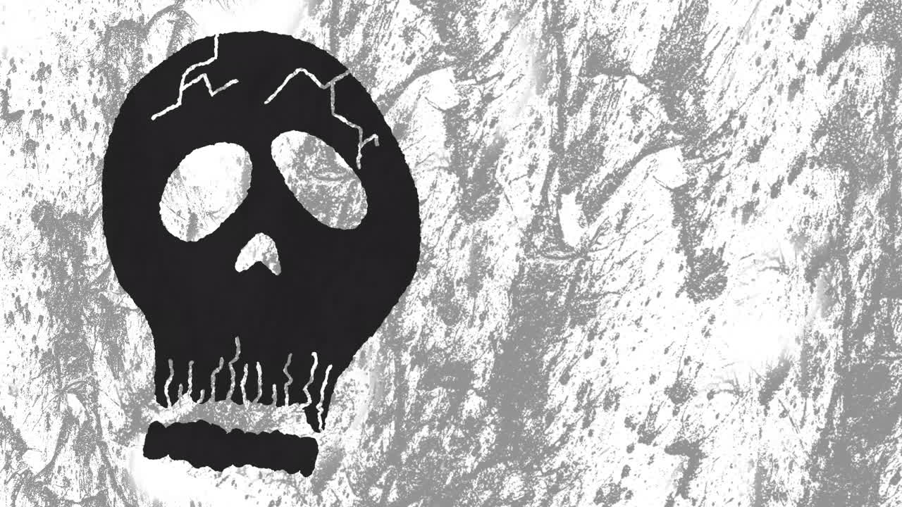 ⁇  배경 에 있는 두개골 의 애니메이션